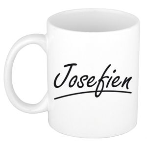 Naam cadeau mok / beker Josefien met sierlijke letters 300 ml