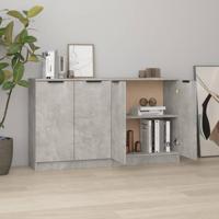 Dressoirs 2 st 60x30x70 cm bewerkt hout betongrijs