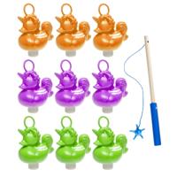 Badeendjes Hengelspel - kermis spel - voor kinderen - met 9x eendjes - en 1 hengel