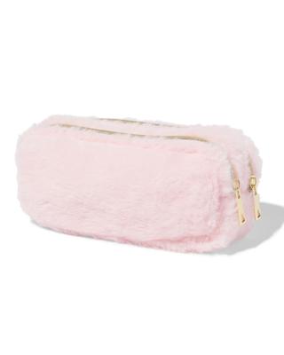HEMA Etui Dubbele Rits Fluffy Roze