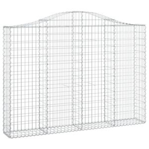 The Living Store Gabion Schanskorf - Zilver - 200 x 30 x 140/160 cm (L x B x H) - gegalvaniseerd ijzer - 3.5mm draad