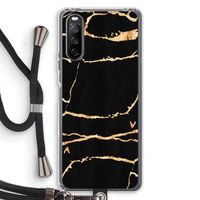 Gouden marmer: Sony Sony Xperia 10 III Transparant Hoesje met koord