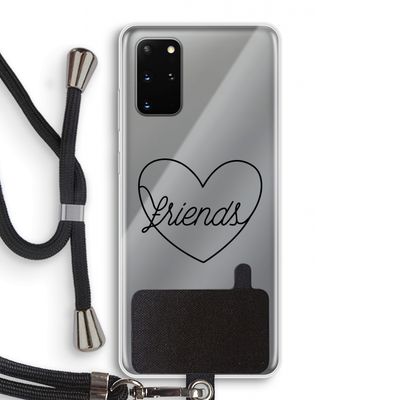 Friends heart black: Samsung Galaxy S20 Plus Transparant Hoesje met koord