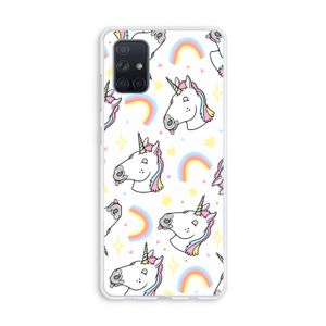 Rainbow Unicorn: Galaxy A71 Transparant Hoesje