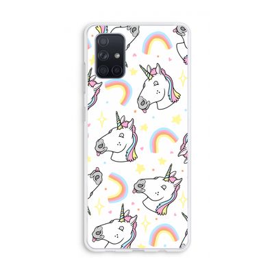Rainbow Unicorn: Galaxy A71 Transparant Hoesje