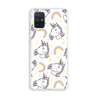 Rainbow Unicorn: Galaxy A71 Transparant Hoesje