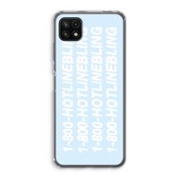 Hotline bling blue: Samsung Galaxy A22 5G Transparant Hoesje