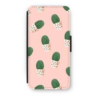 Cactusprint roze: iPhone 8 Flip Hoesje