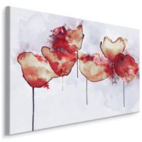Schilderij -  Abstracte Klaprozen  , Wanddecoratie , Premium print - thumbnail