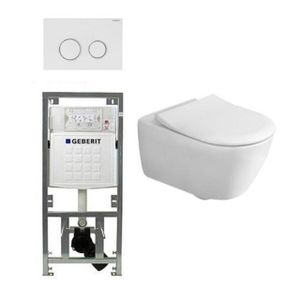 Villeroy & Boch Subway 2.0 Inbouwset met wandclosetpot wit softclose slimseat zitting afdekplaat sigma20 wit 0124005/0701131/ga91964/sw53743/