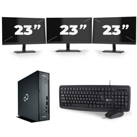 Fujitsu Esprimo Q556 USFF - Intel Core i7-6e Generatie - 16GB RAM - 256GB SSD - Windows 11 + 3x 23 inch Monitor Fujitsu Esprimo Q556 USFF - Intel Core i7-6e Generatie - 16GB RAM - 256GB SSD - Windows 11 + 3x 23 inch Monitor