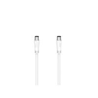 Hama Antennekabel, coax-stekker - coax-koppeling, 10,0 m, 90 dB TV accessoire Wit