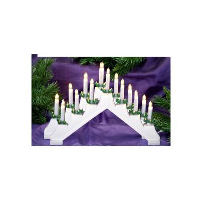 Kaarsenbrug - 2x - wit - 7 led lampjes - netstroom - wit licht - kerstverlichting - kerstversiering