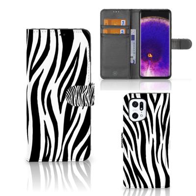 OPPO Find X5 Pro | Telefoonhoesje | Met pasjeshouder | Zebra