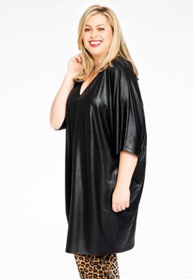 Yoek Jurk wide SHINE | Zwart | Maat 58/60