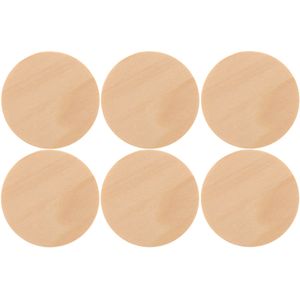 Houten rondjes 6 stuks 6 cm   -