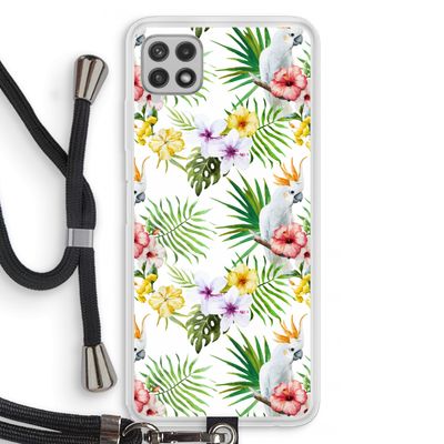 Gele kuif: Samsung Galaxy A22 4G Transparant Hoesje met koord