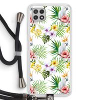 Gele kuif: Samsung Galaxy A22 4G Transparant Hoesje met koord