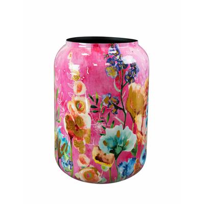 Vaas Fiesta Fuchsia - roze - metaal/epoxy - D30 x H42 cm - bloemenvaas - Designed by Lammie
