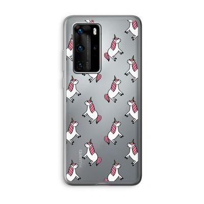 Eenhoorns overal: Huawei P40 Pro Transparant Hoesje