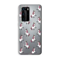 Eenhoorns overal: Huawei P40 Pro Transparant Hoesje