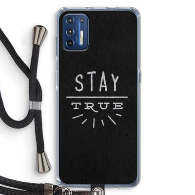 Stay true: Motorola Moto G9 Plus Transparant Hoesje met koord