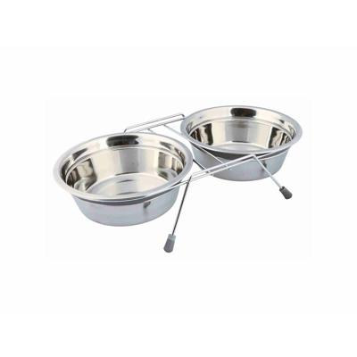 Voerbak voor honden Trixie Roestvrij staal Dubbel 1,5 L 2 × 1,5 L