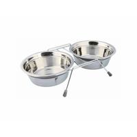 Voerbak voor honden Trixie Roestvrij staal Dubbel 1,5 L 2 × 1,5 L
