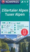 Wandelkaart 37 Zillertaler Alpen - Tuxer Alpen | Kompass - thumbnail