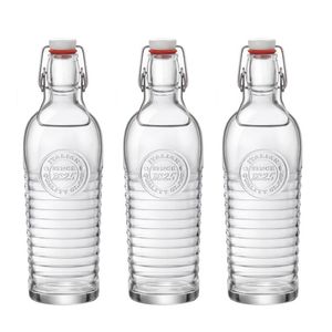 Set van 6x stuks glazen beugelflessen/weckflessen transparant met beugeldop 1,2 liter