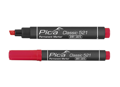 Pica 521/40 Permanent Marker | 2-6mm | Beitel | Rood | 10 stuks - PI52140
