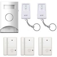 Uitbreidbare alarmset met bewegingsdetectie - KYF - 434MHz - Waarschuwingslampje - 3 deur-/raamsensoren - 2 afstandsbedieningen