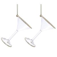 Transparant cocktailglas kerstversiering hangdecoratie 10 cm