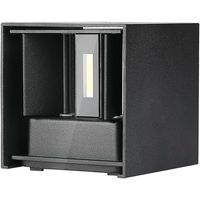 LED Tuinverlichting - Wandlamp - Viron Ultimo - 6W - Warm Wit 3000K - Vierkant - Mat Zwart - Aluminium - thumbnail