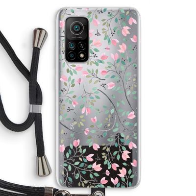 Sierlijke bloemen: Xiaomi Mi 10T 5G Transparant Hoesje met koord