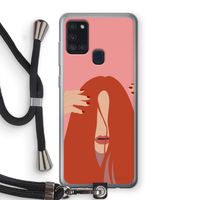 Woke up like this: Samsung Galaxy A21s Transparant Hoesje met koord