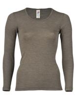 Dames Shirt Lange Mouw Zijde Wol Engel Natur Kleur Walnut Maat 34/36 - Small Dames Shirt Lange Mouw Zijde Wol Engel Natur Kleur Walnut Maat 34/36 - Small