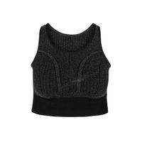 ACTIVE By Zizzi Plus Size level 3 sportbh zwart/zilver - thumbnail