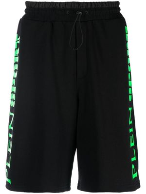Plein Sport short de sport à logo imprimé - Noir