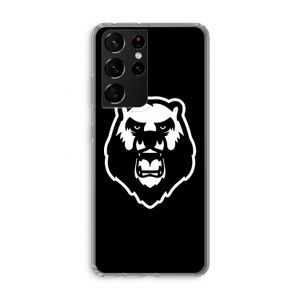 Angry Bear (black): Samsung Galaxy S21 Ultra Transparant Hoesje