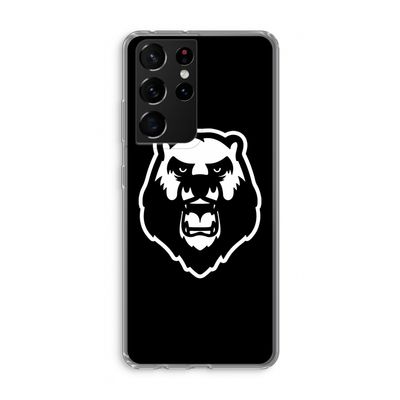 Angry Bear (black): Samsung Galaxy S21 Ultra Transparant Hoesje