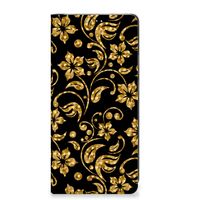 Motorola Edge 40 Pro Smart Cover Gouden Bloemen - thumbnail