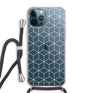 Zwart-witte kubussen: iPhone 12 Pro Max Transparant Hoesje met koord