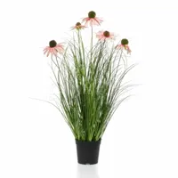 Kunstplant Siergras Rudbeckia Roze 60cm