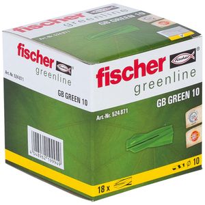 Fischer Fischer Deutschl. Gasbetondeuvel 10 mm 524871 18 stuk(s)