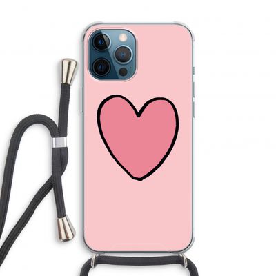 Hartje: iPhone 12 Pro Transparant Hoesje met koord