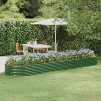 VidaXL Plantenbak 396x100x36 cm gegalvaniseerd staal groen