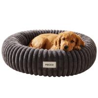 Pecco Luxe hondenmand - Rond 70 cm - Orthopedisch - Donkergrijs rib