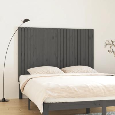 Wandhoofdbord 166x3x110 cm massief grenenhout grijs