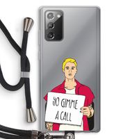 Gimme a call: Samsung Galaxy Note 20 / Note 20 5G Transparant Hoesje met koord